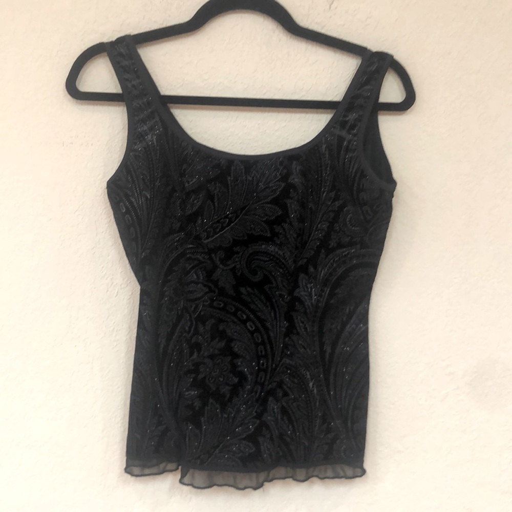 J.T.B gothic paisley glitter embellished scoop top L